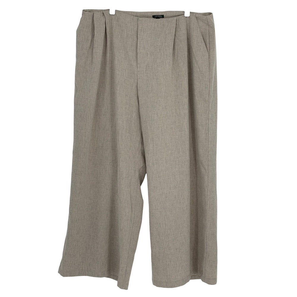 Wild Fable Wide Leg Pleated Trousers Taupe Heathered High Rise 17